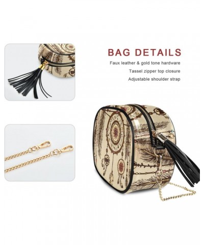 Women's Feathers Dream Catcher Boho Crossbody Bag Fashion Purses Bag Cross Body Bag Shoulder Handbag with Adjustable Chain St...