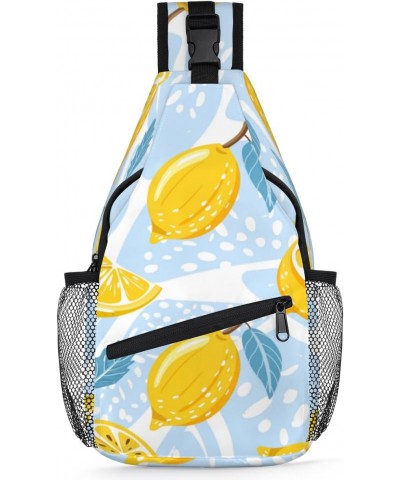 Pleasant Lemon Sling Bag Adjustable Sling Backpack Crossbody Shoulder Backpack Anti-theft Rope Chest Shoulder Daypack for Tra...