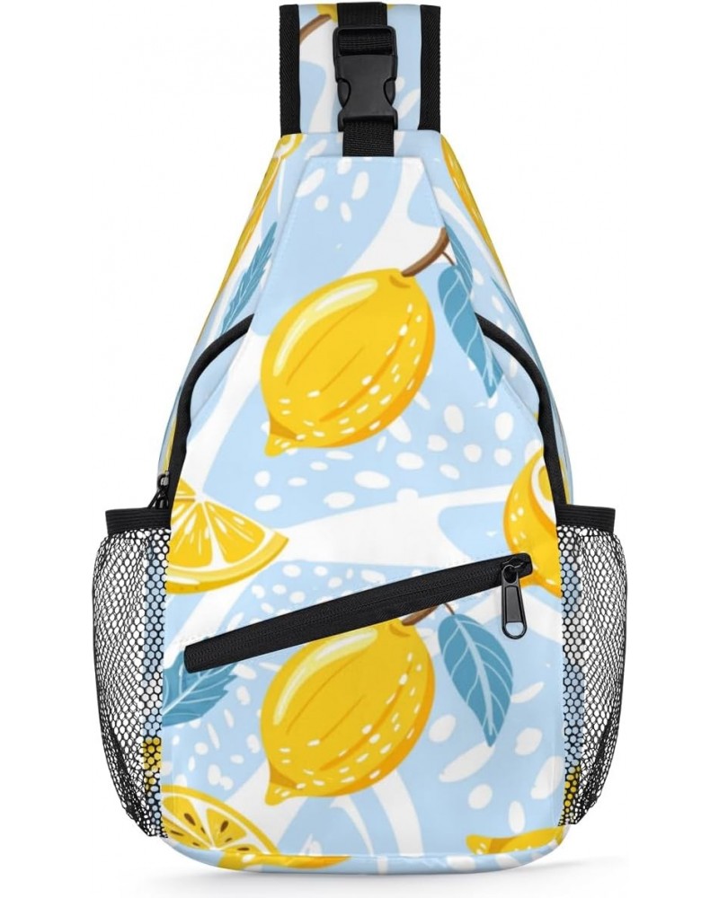 Pleasant Lemon Sling Bag Adjustable Sling Backpack Crossbody Shoulder Backpack Anti-theft Rope Chest Shoulder Daypack for Tra...