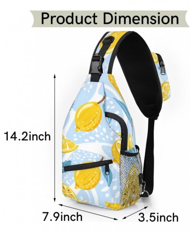 Pleasant Lemon Sling Bag Adjustable Sling Backpack Crossbody Shoulder Backpack Anti-theft Rope Chest Shoulder Daypack for Tra...