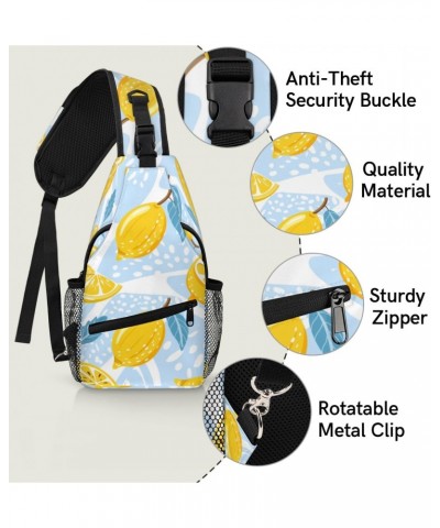 Pleasant Lemon Sling Bag Adjustable Sling Backpack Crossbody Shoulder Backpack Anti-theft Rope Chest Shoulder Daypack for Tra...