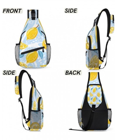 Pleasant Lemon Sling Bag Adjustable Sling Backpack Crossbody Shoulder Backpack Anti-theft Rope Chest Shoulder Daypack for Tra...