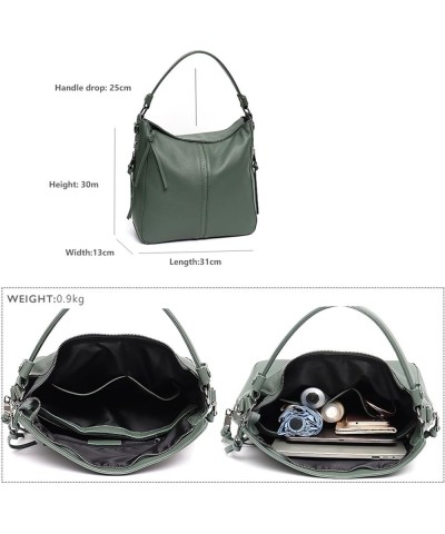 Genuine Leather Handbag Fashion Shoulder Bag Large Capacity Casual Women Crossbody Bag (Color : Green) Green $48.13 Shoulder ...