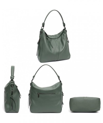 Genuine Leather Handbag Fashion Shoulder Bag Large Capacity Casual Women Crossbody Bag (Color : Green) Green $48.13 Shoulder ...