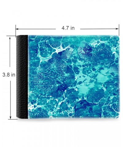 Unique Desige Pattern - Abstract Teal marble pattern, Slim Front Pocket Wallet Billfold RFID Blocking $12.50 Wallets