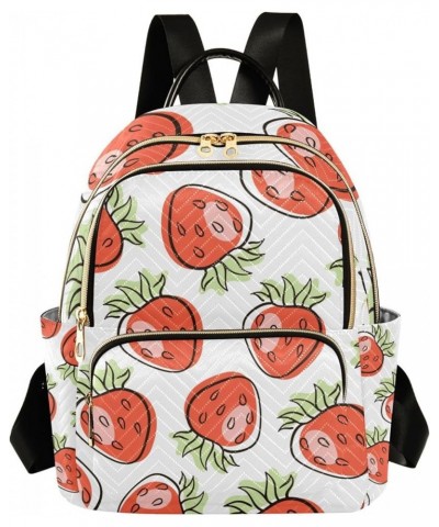 Strawberry Cute Backpack for Women Shoulder Bag Lightweight Mini Backpack Casual Daypack for Travel Mini(10.23'' x 5.11'' x 1...