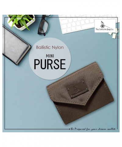 Ballistic Nylon Women's/Ladies Small Size Slim Mini Purse Wallet (Brown) Khaki $10.40 Wallets