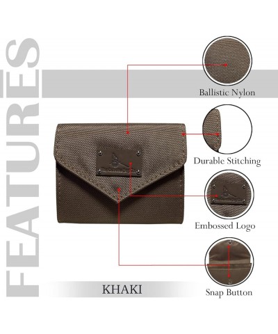 Ballistic Nylon Women's/Ladies Small Size Slim Mini Purse Wallet (Brown) Khaki $10.40 Wallets