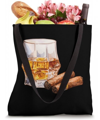 Cigar and Bourbon for Cigar Lounge Lovers Tote Bag $14.84 Totes