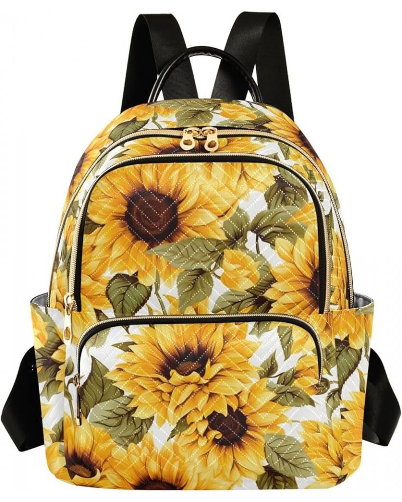 Sunflower Floral Backpack for Women Fashion Shoulder Bags Small Casual Daypack Travel Bag S 202a2000 S(10.23"x5.11"x12.59") 2...