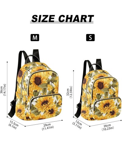 Sunflower Floral Backpack for Women Fashion Shoulder Bags Small Casual Daypack Travel Bag S 202a2000 S(10.23"x5.11"x12.59") 2...