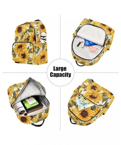 Sunflower Floral Backpack for Women Fashion Shoulder Bags Small Casual Daypack Travel Bag S 202a2000 S(10.23"x5.11"x12.59") 2...