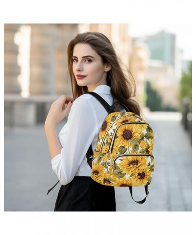 Sunflower Floral Backpack for Women Fashion Shoulder Bags Small Casual Daypack Travel Bag S 202a2000 S(10.23"x5.11"x12.59") 2...