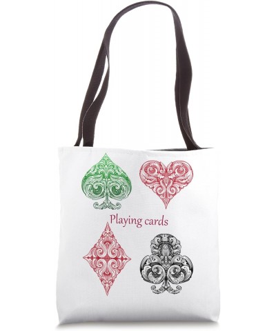 Playing cards, spades, hearts, diamonds, clovers, simple, Tote Bag $11.44 Totes