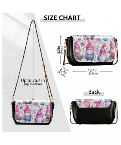 Cute Gnome Crossbody Bag for Women Girls,Leather Cross Body Purses Chain Strap Handbags Shoulder Bag $21.59 Crossbody Bags