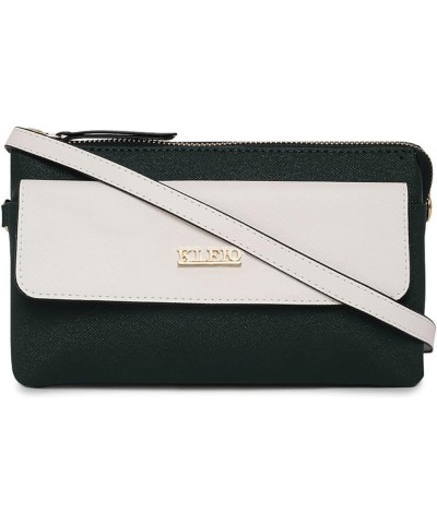 Women's Pu Leather Light Weight Mutlipurpose Zipper Side Sleek Cross Body Sling Handbag Dark Green $22.94 Crossbody Bags