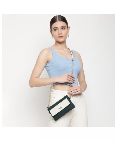 Women's Pu Leather Light Weight Mutlipurpose Zipper Side Sleek Cross Body Sling Handbag Dark Green $22.94 Crossbody Bags