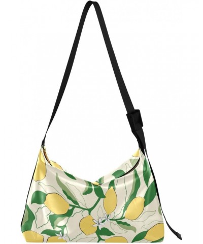 Citrus Floral Colorful Lemons Yellow Unisex Shoulder Bag Crossbody Trendy Womens Shoulder Bags Fashion Waist Packs $18.80 Hob...