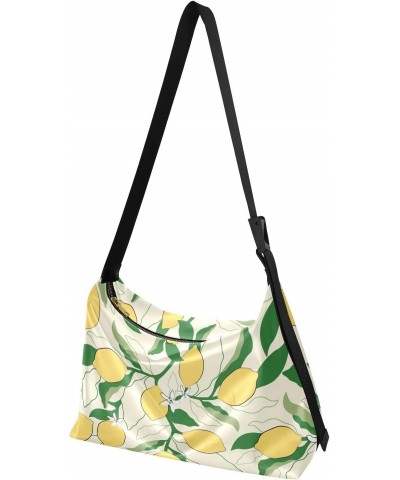 Citrus Floral Colorful Lemons Yellow Unisex Shoulder Bag Crossbody Trendy Womens Shoulder Bags Fashion Waist Packs $18.80 Hob...