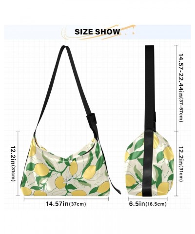 Citrus Floral Colorful Lemons Yellow Unisex Shoulder Bag Crossbody Trendy Womens Shoulder Bags Fashion Waist Packs $18.80 Hob...