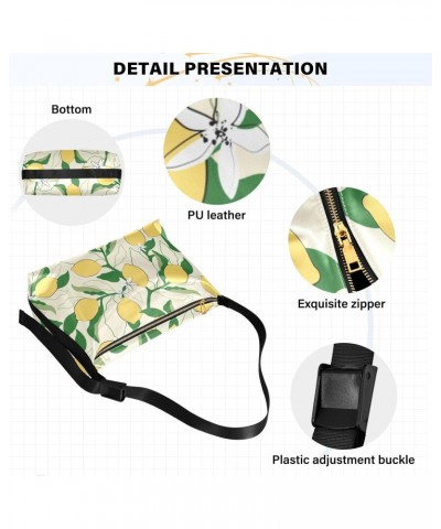 Citrus Floral Colorful Lemons Yellow Unisex Shoulder Bag Crossbody Trendy Womens Shoulder Bags Fashion Waist Packs $18.80 Hob...