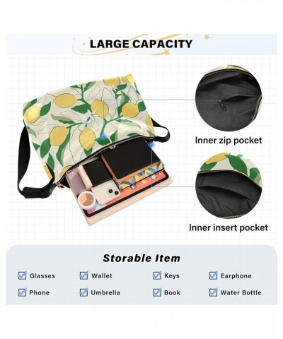 Citrus Floral Colorful Lemons Yellow Unisex Shoulder Bag Crossbody Trendy Womens Shoulder Bags Fashion Waist Packs $18.80 Hob...