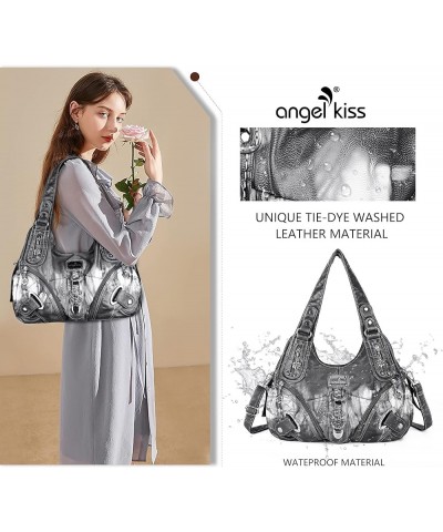 Angelkiss Hobo Purses and handbags for Women Satchel Handbag Women Purses Large Daily Shoulder Bags Smoky Grey $18.89 Shoulde...