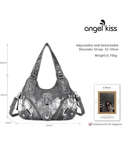 Angelkiss Hobo Purses and handbags for Women Satchel Handbag Women Purses Large Daily Shoulder Bags Smoky Grey $18.89 Shoulde...