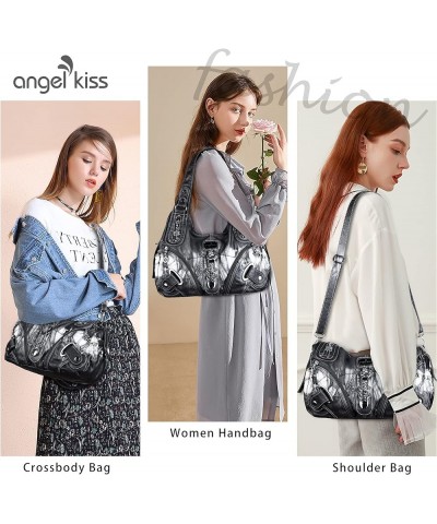 Angelkiss Hobo Purses and handbags for Women Satchel Handbag Women Purses Large Daily Shoulder Bags Smoky Grey $18.89 Shoulde...