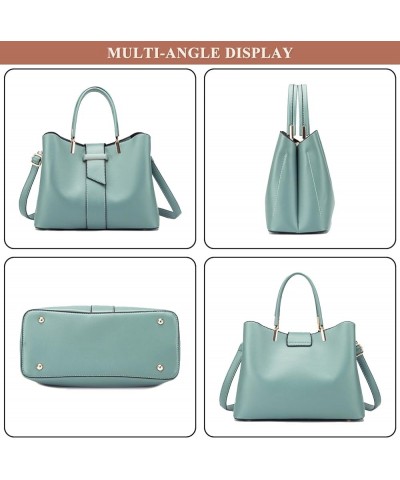 Purse and Handbag for Women PU Leather Trendy Top Handle Satchel Shoulder Bag Messenger Tote Bag with Clutch Set 2 Pcs Green ...