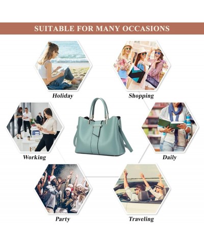 Purse and Handbag for Women PU Leather Trendy Top Handle Satchel Shoulder Bag Messenger Tote Bag with Clutch Set 2 Pcs Green ...