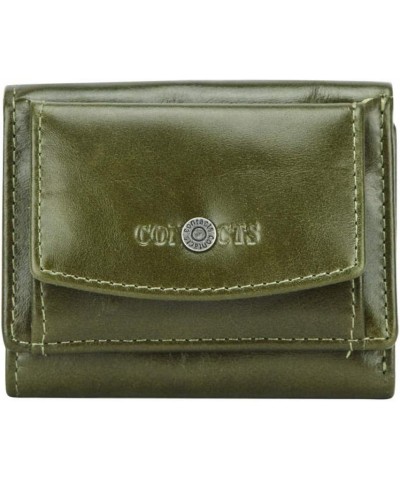 Women's wallet, first layer cowhide tri-fold coin purse, clutch bag-绿色 Green $26.87 Totes