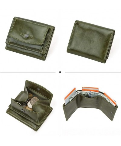 Women's wallet, first layer cowhide tri-fold coin purse, clutch bag-绿色 Green $26.87 Totes