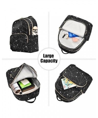 Butterflies on Graphic Quilted Backpacks Fashionable Backpack Purse for Women Cute Backpacks for Travel Constellation on Blac...