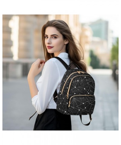 Butterflies on Graphic Quilted Backpacks Fashionable Backpack Purse for Women Cute Backpacks for Travel Constellation on Blac...