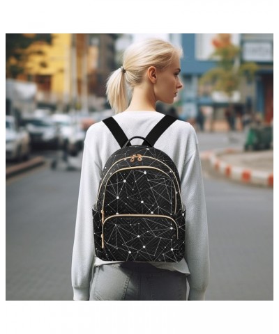 Butterflies on Graphic Quilted Backpacks Fashionable Backpack Purse for Women Cute Backpacks for Travel Constellation on Blac...