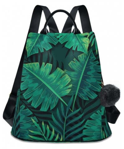 Women Fashion Backpack Tropical Green Leaves print, Anti Theft Casual Daypack Shoulder Bag Purse for Travel Work 15 inches $1...