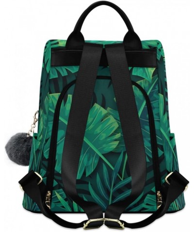 Women Fashion Backpack Tropical Green Leaves print, Anti Theft Casual Daypack Shoulder Bag Purse for Travel Work 15 inches $1...