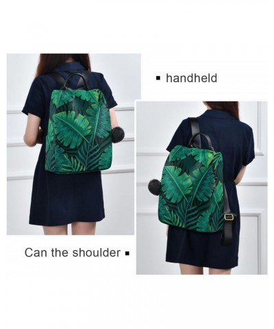 Women Fashion Backpack Tropical Green Leaves print, Anti Theft Casual Daypack Shoulder Bag Purse for Travel Work 15 inches $1...