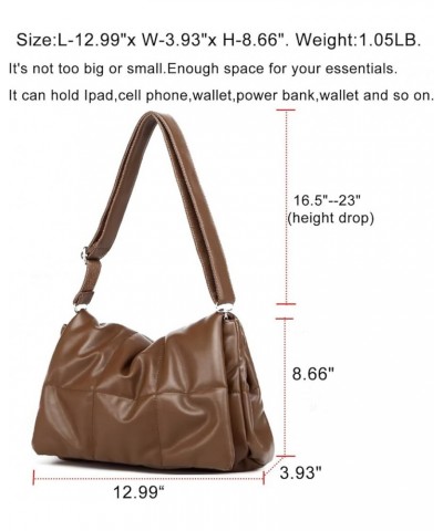 Puffer Shoulder Bag, Designer Puffer Crossbody Bag, Quilted Tote Bag for Women,Stylish Padded Crossbody Purse 1-coffee $16.19...