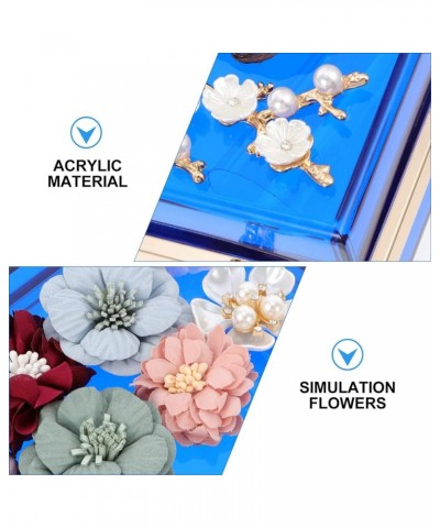 Women Evening Bag Acrylic Flower Fashion Clutch Purse Small Square Bag Bride Wedding Party Handbags Blue $13.65 Evening Bags