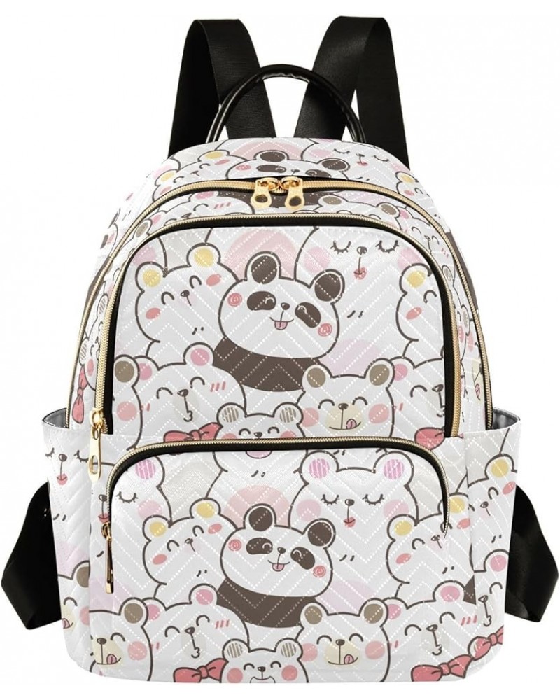 Cute Pandas in Love Backpack Purse for Women Lightweight Back Pack Casual Daypack Travel Shoulder Bag Bookbag - M Medium Mult...