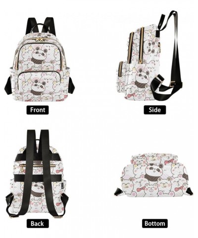 Cute Pandas in Love Backpack Purse for Women Lightweight Back Pack Casual Daypack Travel Shoulder Bag Bookbag - M Medium Mult...