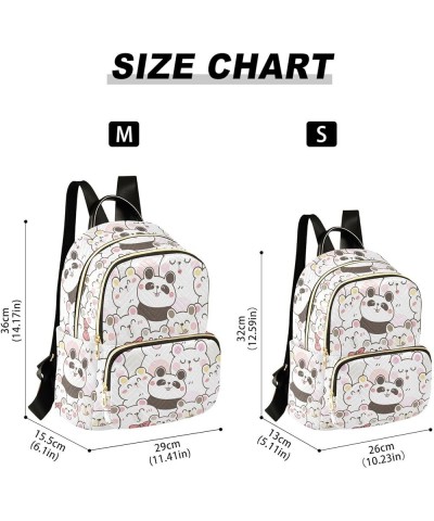 Cute Pandas in Love Backpack Purse for Women Lightweight Back Pack Casual Daypack Travel Shoulder Bag Bookbag - M Medium Mult...