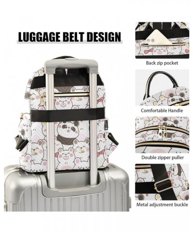 Cute Pandas in Love Backpack Purse for Women Lightweight Back Pack Casual Daypack Travel Shoulder Bag Bookbag - M Medium Mult...