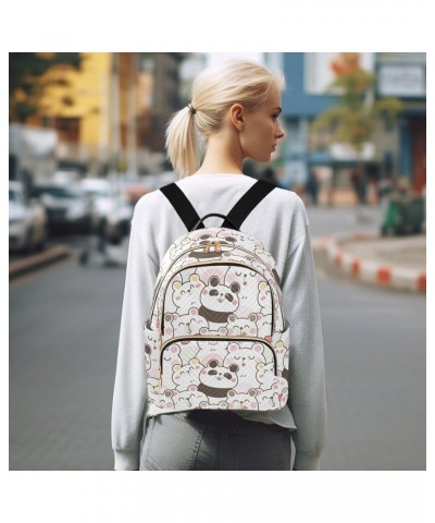 Cute Pandas in Love Backpack Purse for Women Lightweight Back Pack Casual Daypack Travel Shoulder Bag Bookbag - M Medium Mult...