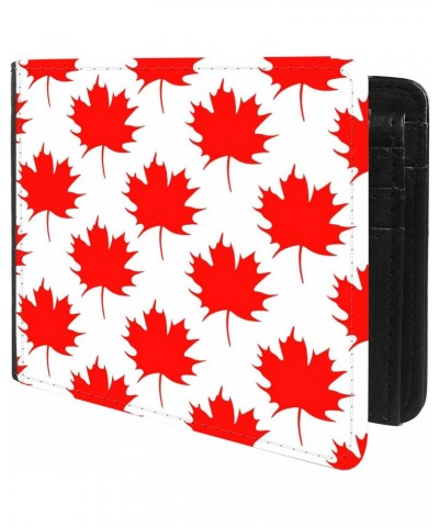 Unique Desige Pattern - Canada Maple Leaf, Slim Front Pocket Wallet Billfold RFID Blocking $11.67 Wallets