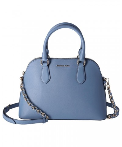 Veronica Medium Dome Satchel Crossbody Denim Blue Saffiano Leather $43.40 Satchels