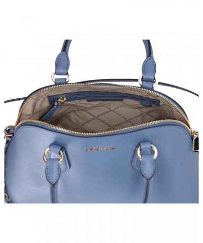 Veronica Medium Dome Satchel Crossbody Denim Blue Saffiano Leather $43.40 Satchels