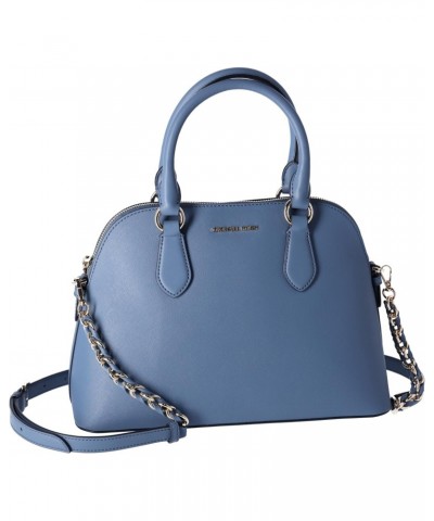 Veronica Medium Dome Satchel Crossbody Denim Blue Saffiano Leather $43.40 Satchels